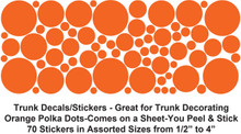 Jumbo Sticker Trunk - 40" x 22" x 20" - Orange Polka Dot Stickers