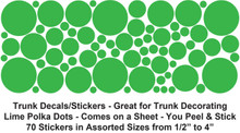 Lime Green Polka Dot Decals/Stickers