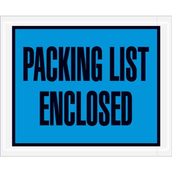 4 1/2 x 5 1/2  Blue "Packing List Enclosed" Envelopes /  1000