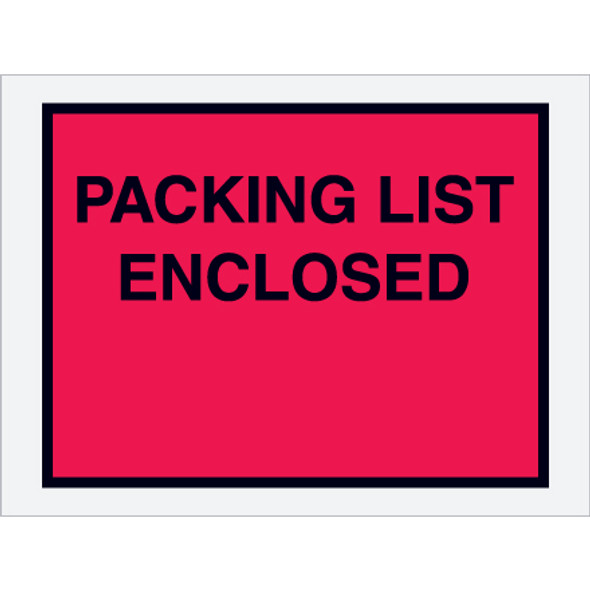 4 1/2 x 6  Red "Packing List Enclosed" Envelopes /  1000