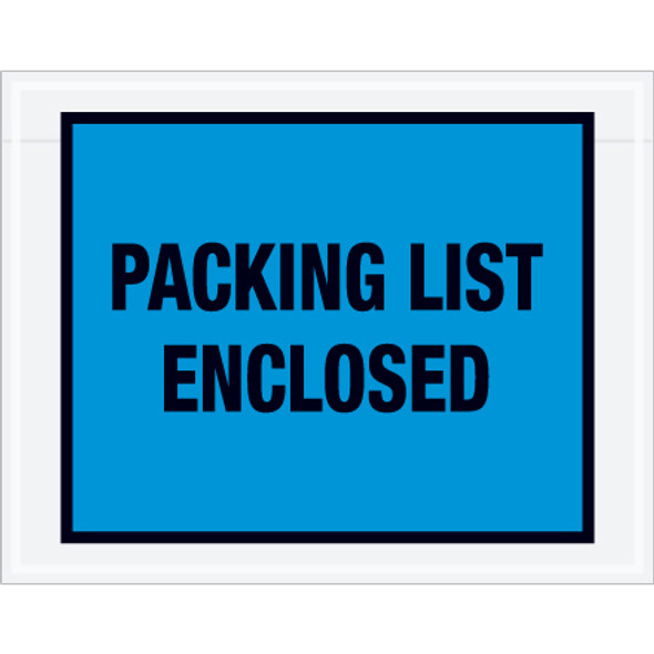 7 x 5 -1/2 Blue "Packing List Enclosed" Envelopes /  1000