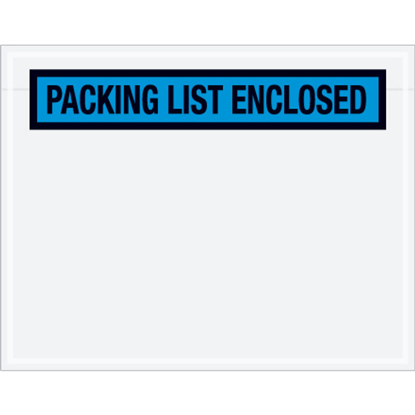 7 x 5 1/2"  Blue  "Packing List Enclosed" Panel  Envelopes / 1000 Case