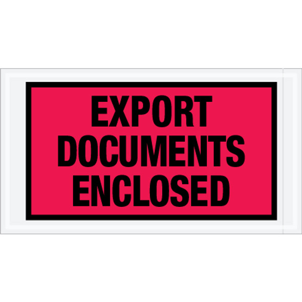 5 1/2 x 10  Red  " Export Documents Enclosed "  Envelopes / 1000 Case