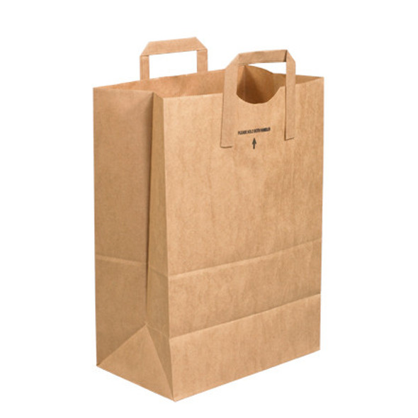 12 x 7 x 17 Flat Handle Grocery Bags / 300 Bundle
