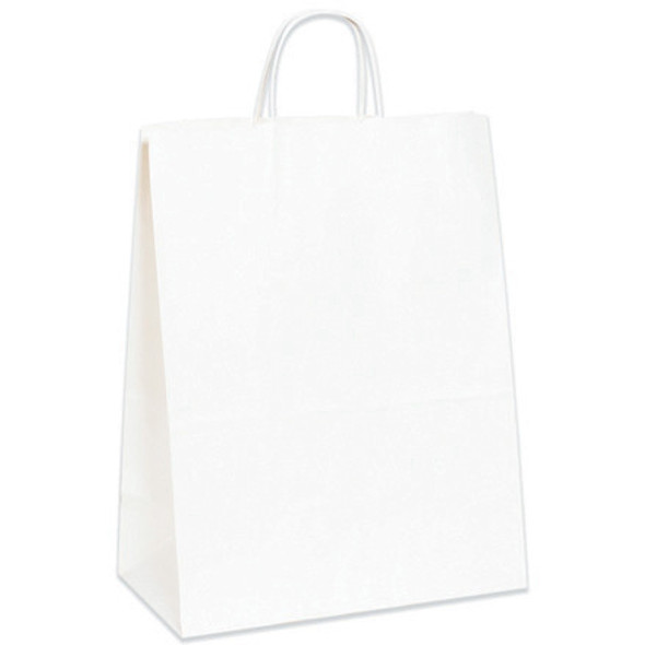 13 x 7 x 17  White Paper Shopping Bags /  250 case