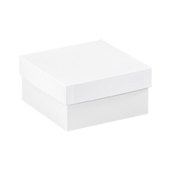 6 x 6 x 3  White Deluxe Gift Box Bottoms / 50 Case