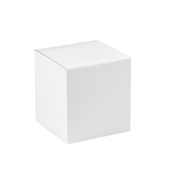 8 x 8 x 8 1/2  White Gift Boxes / 50 Bundle