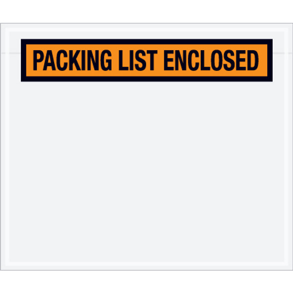 6 1/2 x 5  Orange Packing List Enclosed  Envelopes / 1000 Case