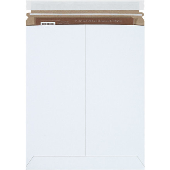 9 3/4 x 12 1/4  White Self-Seal Stayflats Plus  Mailers / 100 Case