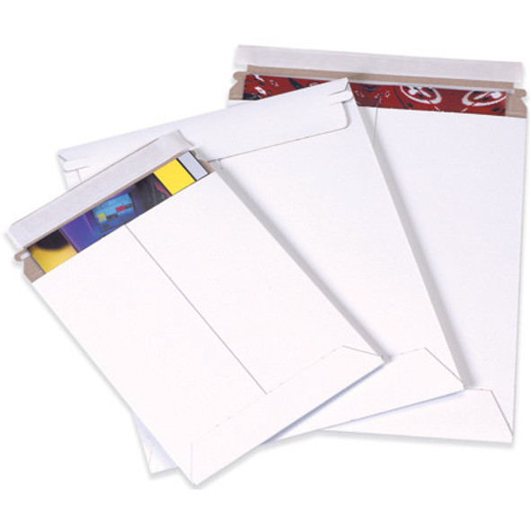9 x 11 1/2  White (25 Pack) Self-Seal Stayflats Plus  Mailers