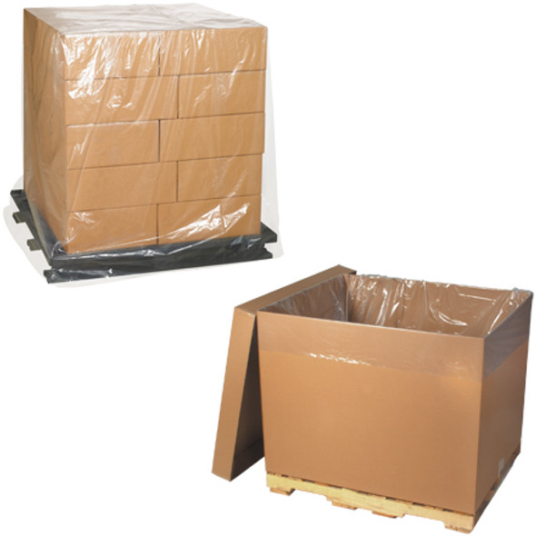 48 x 48 x 96  - 1 Mil
Clear Pallet Covers