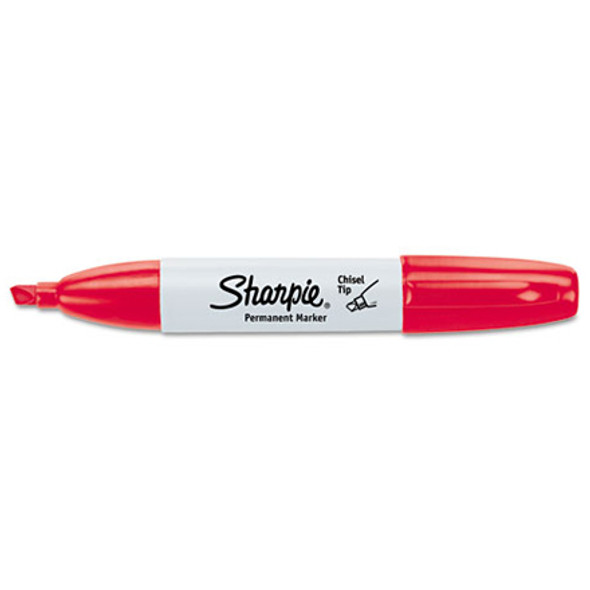 Red Sharpie  Chisel Tip Markers /  12 Case