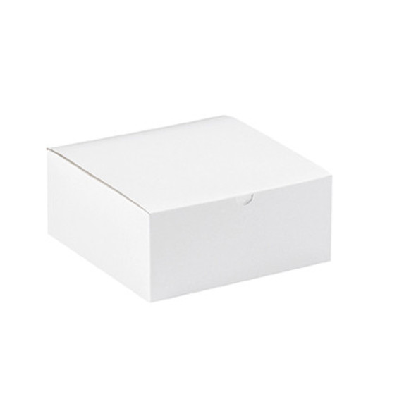 8 x 8 x 3 1/2  White Gift Boxes 100 Bundle