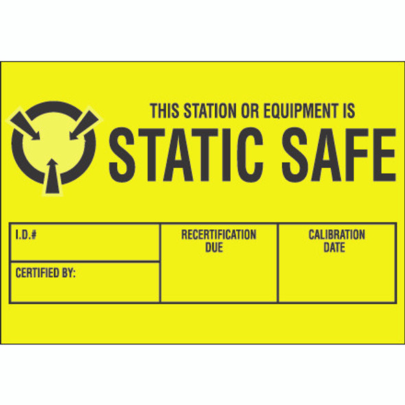 1 3/4 x 2 1/2  -  Static Safe  Labels