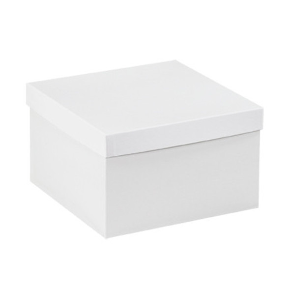 10 x 10 x 6  White Deluxe Gift Box Bottoms / 50 Case