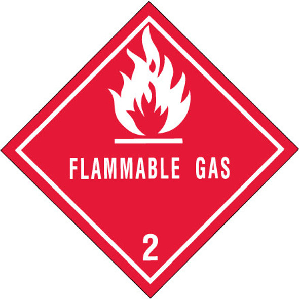 4 x 4  -  Flammable Gas - 2  Labels