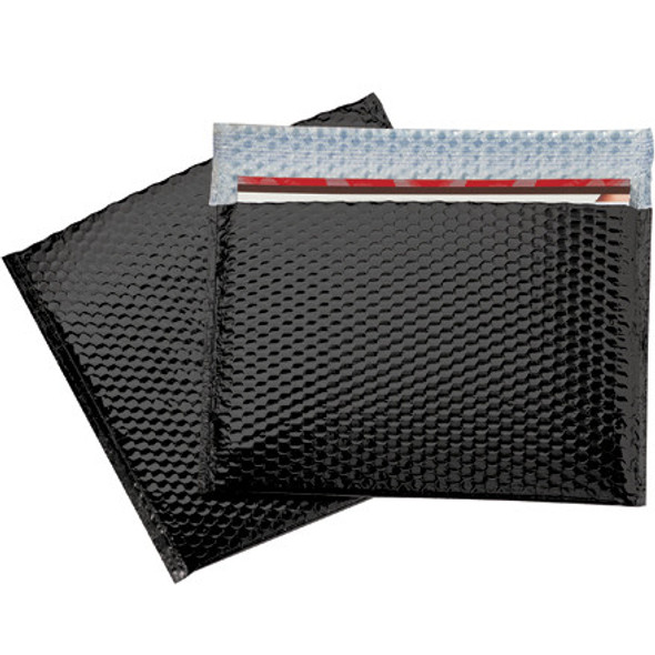 13 3/4 x 11 Glamour Bubble Mailers Black / 48 Case