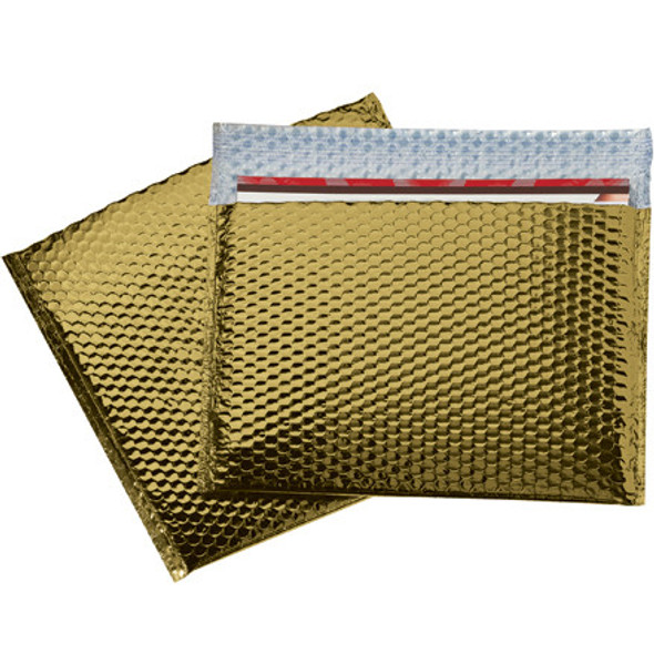 13 3/4 x 11 Glamour Bubble Mailers Gold / 48 Case