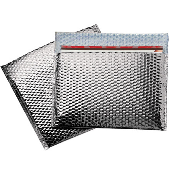 13 3/4 x 11 Glamour Bubble Mailers Silver / 48 Case