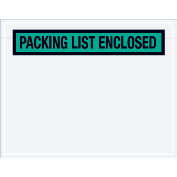 7 x 5 1/2"  Green  "Packing List Enclosed" Panel  Envelopes / 1000 Case