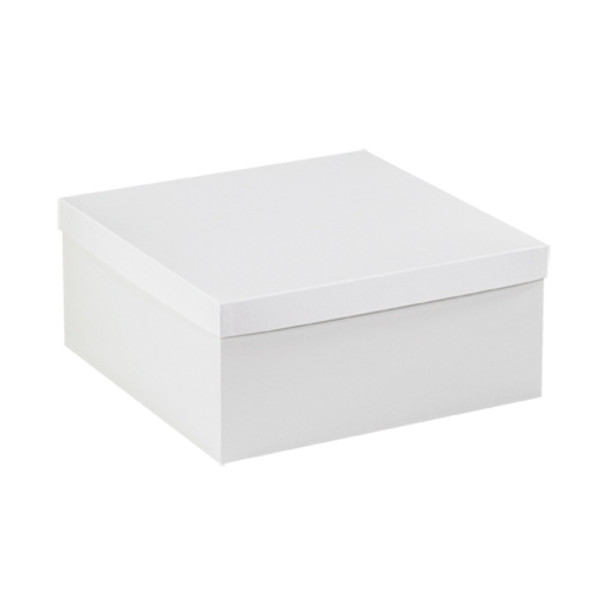14 x 14 x 6  White Deluxe Gift Box Bottoms / 50 Case