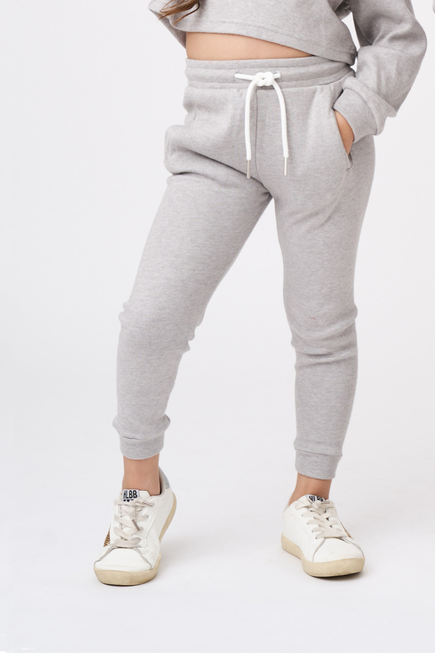 High Waisted Knit Joggers - Girls