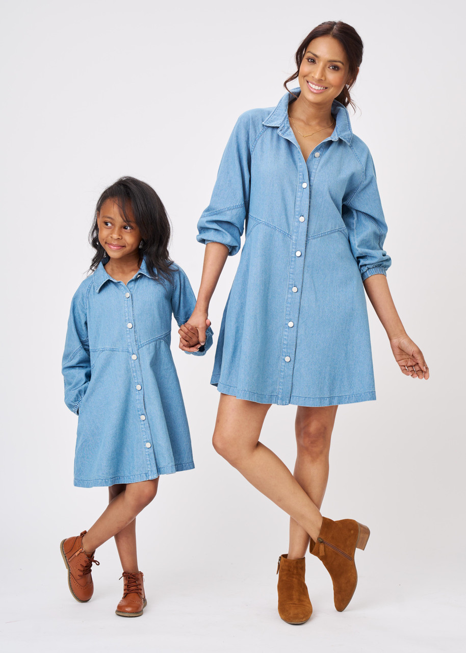 Halley Long-Sleeve Chambray Shirt Dress | Uniquely Claudia Boutique