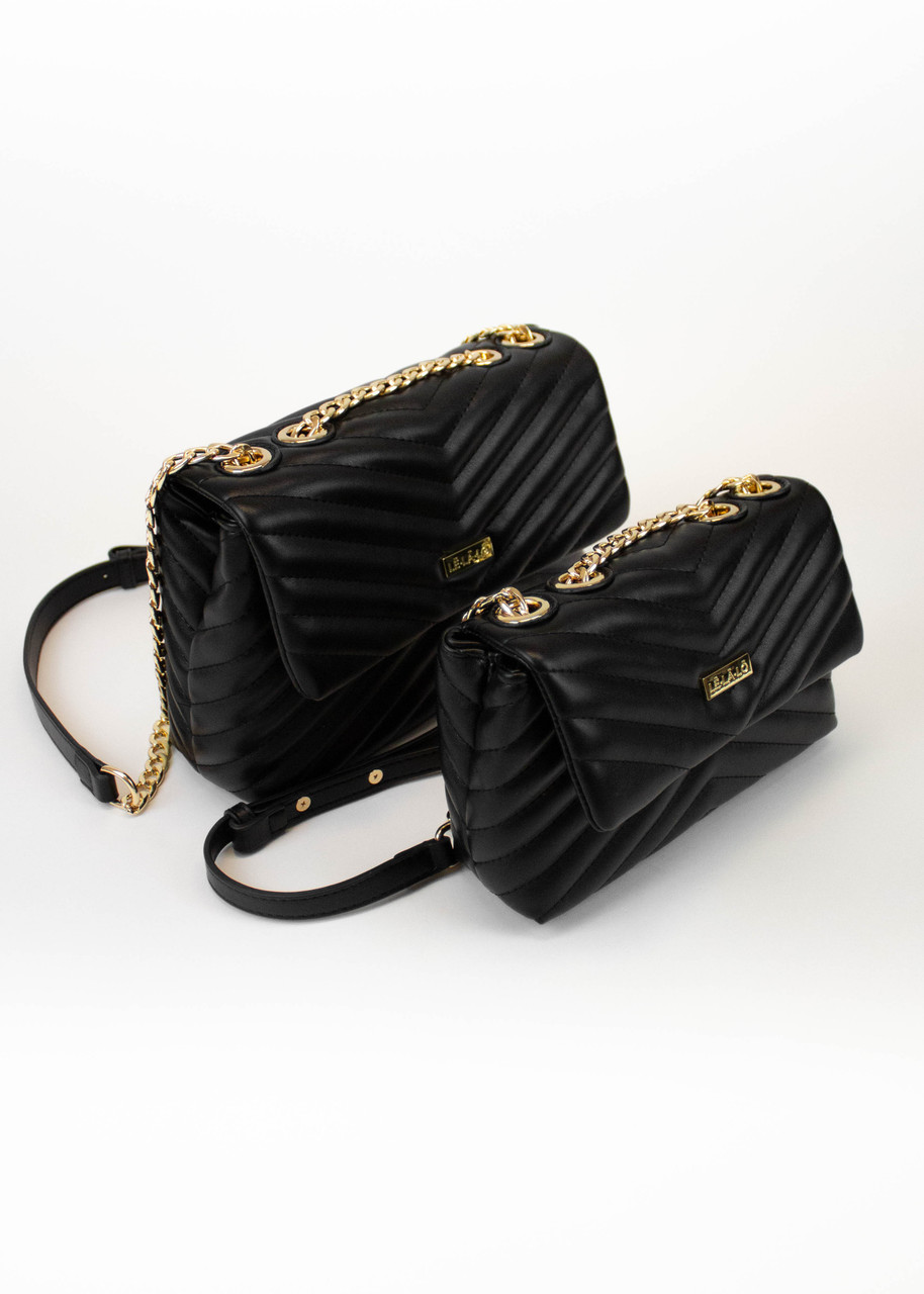 Black Vegan Leather Crossbody Bag With Interchangeable Straps – Bon Bini