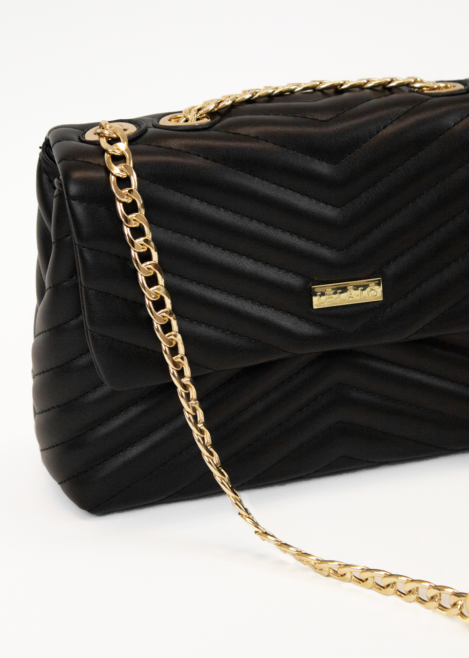 Vegan Crossbody Chain Bag - Black Ladies