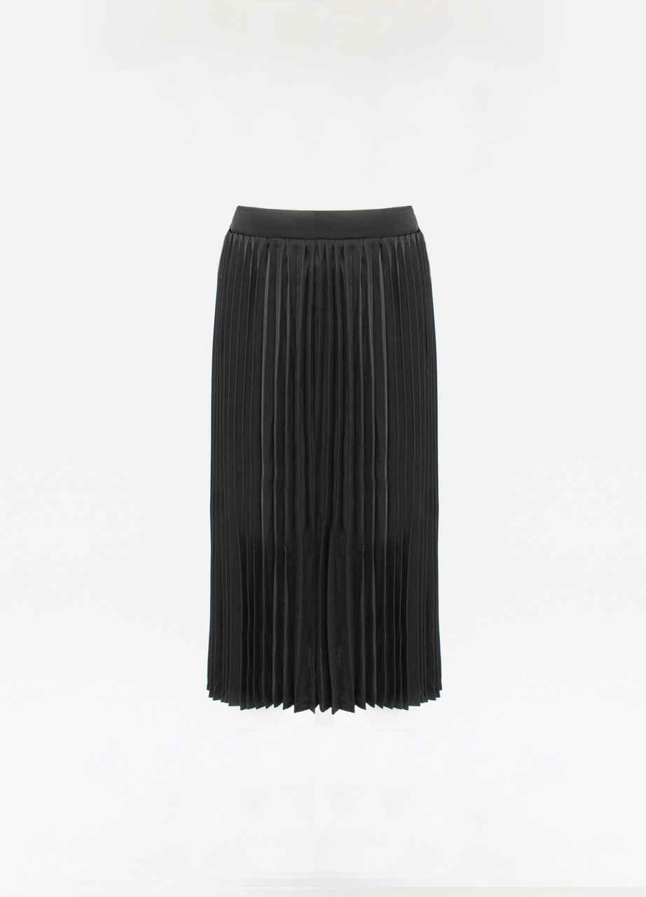 Black High Waisted Midi Fringe Skirt - Black / S