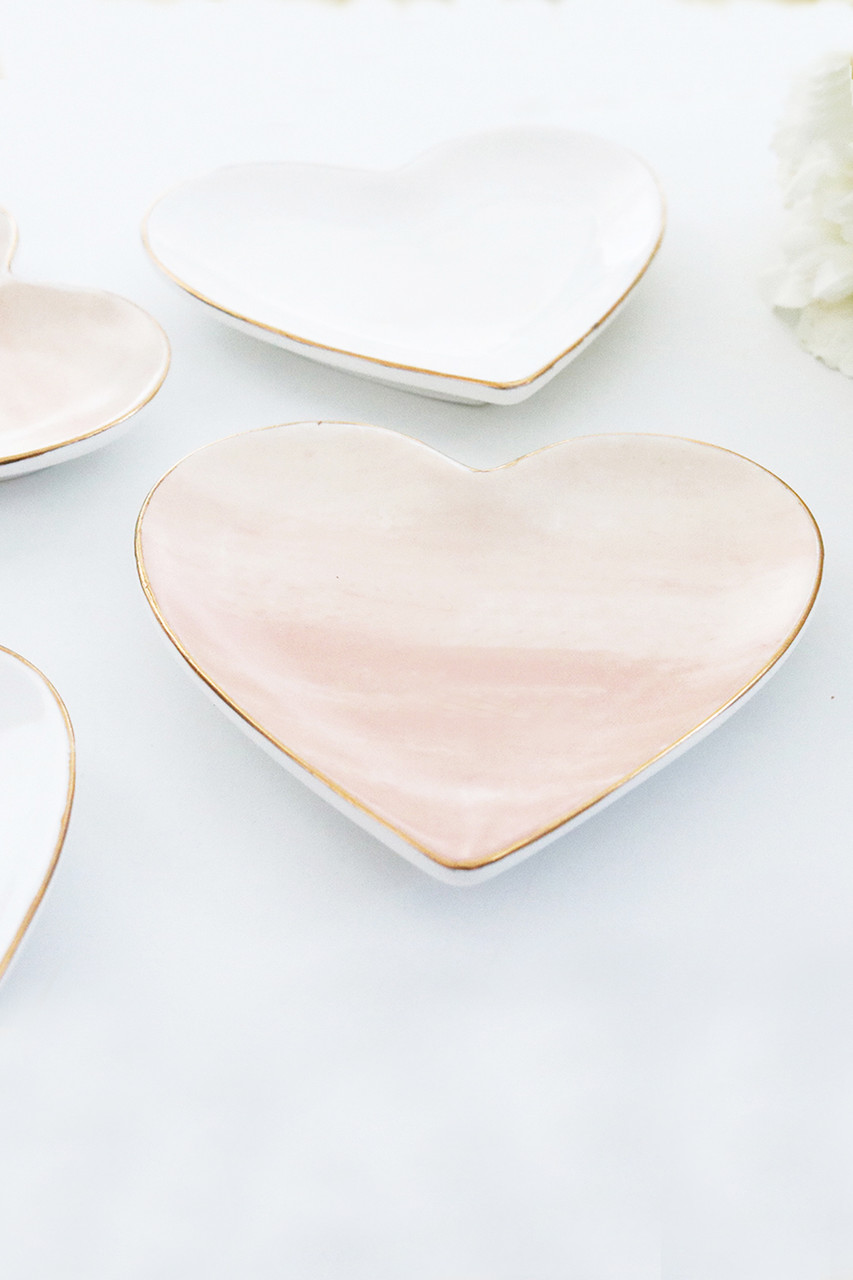 Watercolor Ceramic Heart Tray