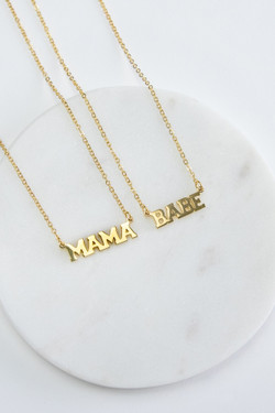 Mama + Babe Necklace Set