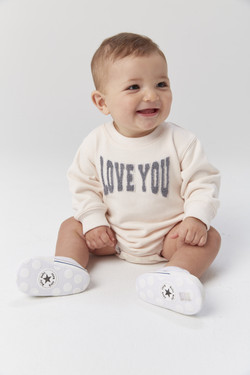 Love You Chenille Sweatshirt Baby Romper