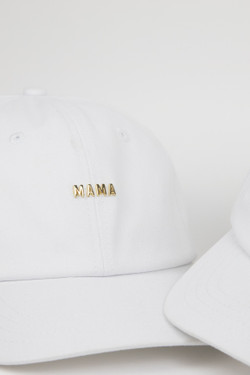 Mama Micro Gold Hardware Cap - White