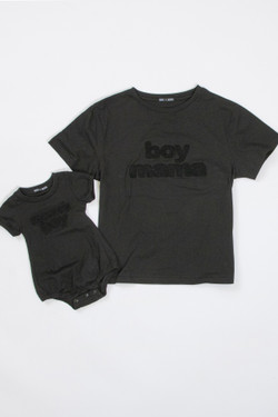 Boy Mama Chenille T-Shirt - Black