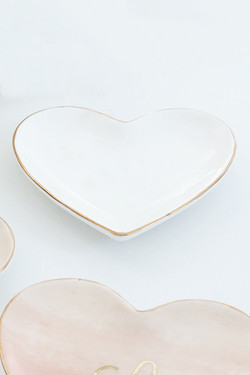 White Ceramic Heart Tray