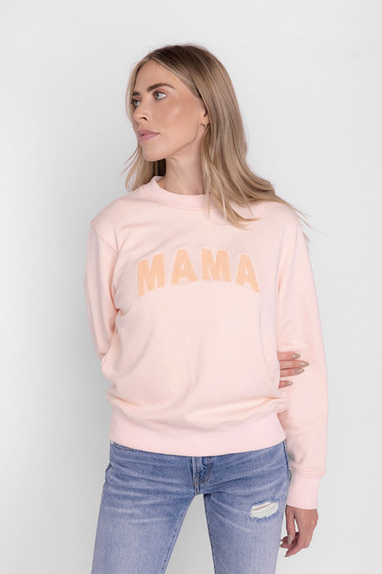 Mama Chenille Sweatshirt - Light Pink