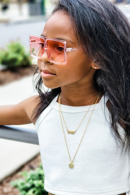 Oversized LA Sunglasses Pink - Child