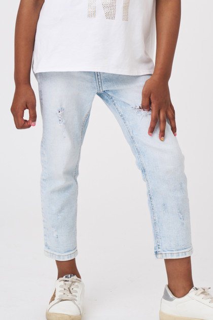 Mid Rise Stone Wash Jeans - Child