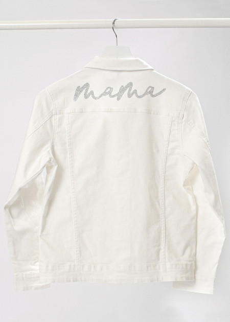 Mama Bling White Denim Jacket