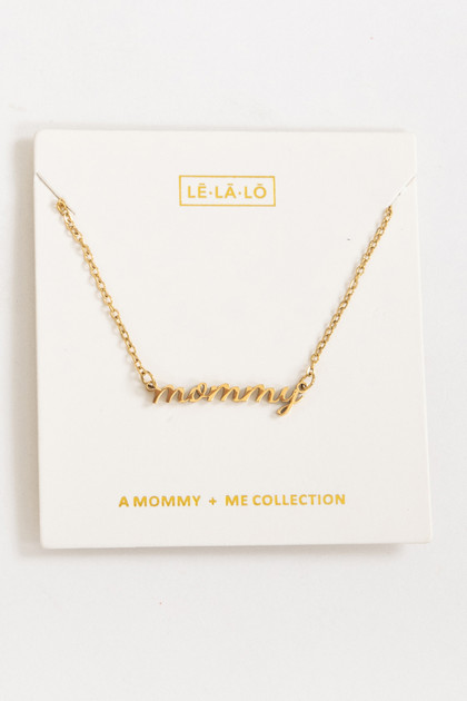 Mommy Script Gold Necklace