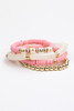 Mama Tubular Bracelet Set - Pink