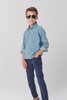 Long Sleeve Denim Chambray Button Up Shirt - Boys