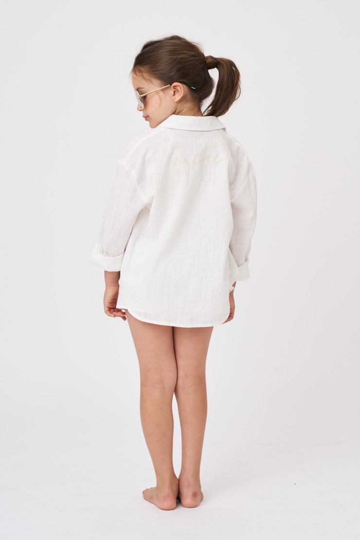 ★SCULPTOR★ Beach CoverUp Shorts White SC24S438WH Mini Oversized Beach Shirt Cover-Up