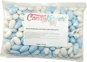 Sconza Jordan Almonds Pastel Blue And White 1 Pound ( 16 OZ ) Sconza Jordan Almonds Pastel Blue And White 1 Pound ( 16 OZ )