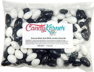 Sconza Jordan Almonds Black And White Mix | Tuxedo Mix | 1 Pound ( 16 OZ ) Sconza Jordan Almonds Black And White Mix | Tuxedo Mix | 1 Pound ( 16 OZ )