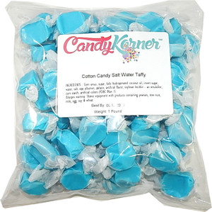 Salt Water Taffy Cotton Candy Flavored 1 Pound ( 16 OZ ) Salt Water Taffy Cotton Candy Flavored 1 Pound ( 16 OZ )
