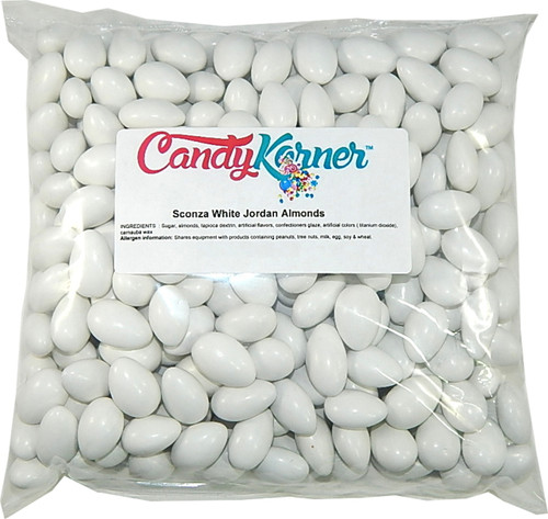 Sconza Jordan Almonds White 3 Pound ( 48 OZ )