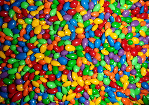 Sunbursts - Rainbow Colored Chocolate Covered Sunflower Seeds 5 Pound ( 80 Ounces )