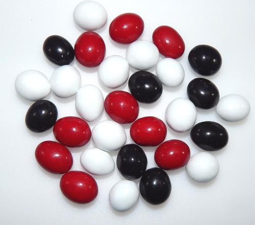ChocoAlmonds Red, White And Black Mix | Chocolate Covered Almonds And A Light Candy Shell 3 Pound ( 48 Ounce ) By CandyKorner